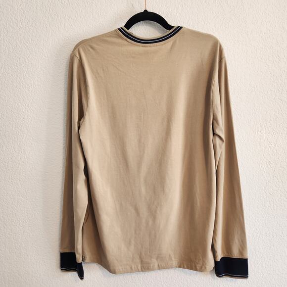 Ben Sherman Men's Size Small Long Sleeve Shirt BS33LK240 Tan Navy Classic Dressy - Picture 7 of 9